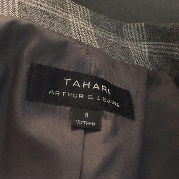 Tahari Grey Plaid Blazer Jacket - Picture 5 of 6